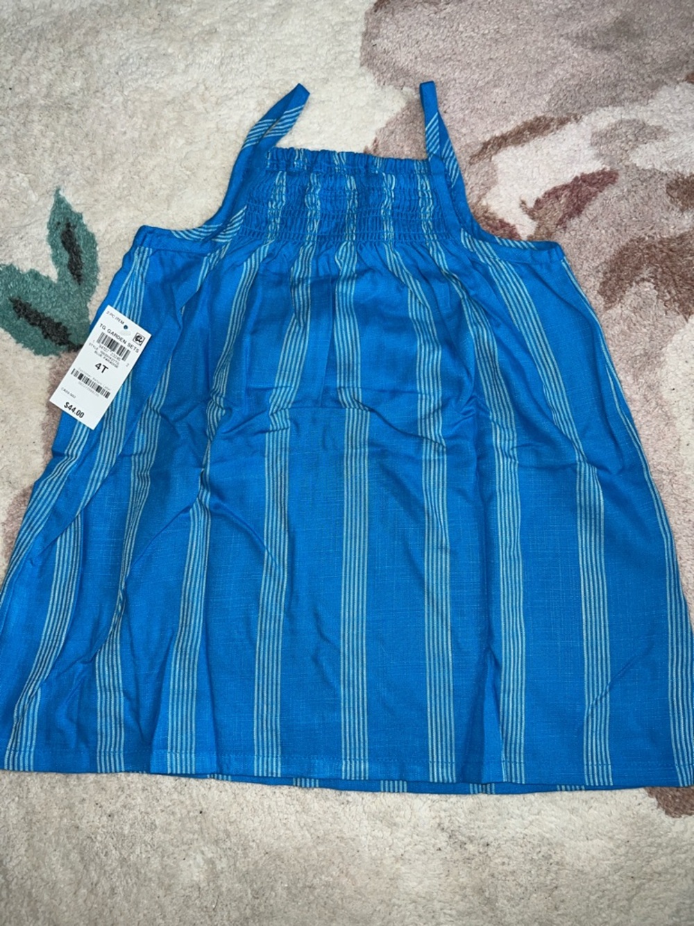 NEW Epic Threads Blue Paradise Striped Pinafore Dress with White Tee - Picture 5 of 7